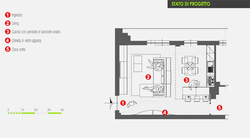 Progetto cucina e soggiorno insieme. casa immobiliare accessori ... Progetto cucina e soggiorno insieme