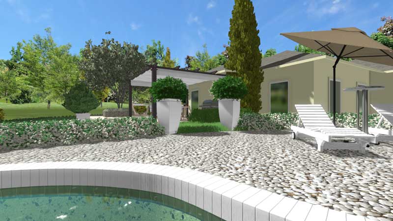 giardino con piscina