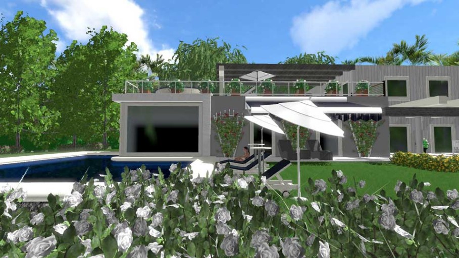 Il progetto di un grande giardino con villa moderna architetto on ... Villa moderna progetto